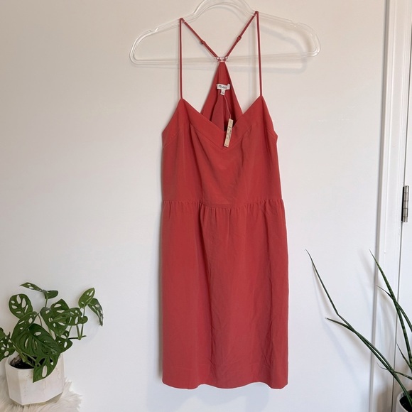 NWT Madewell Silk Red Racerback Mini Dress - Picture 3 of 10